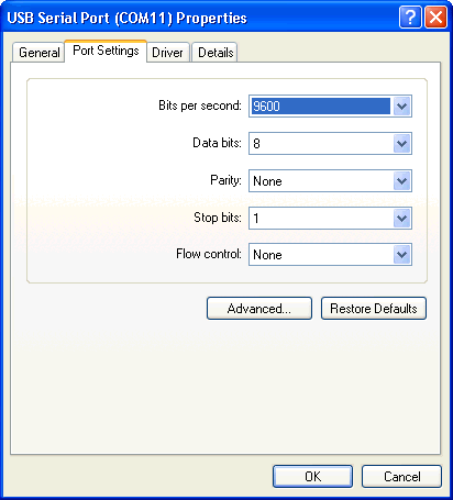 COM Port Properties